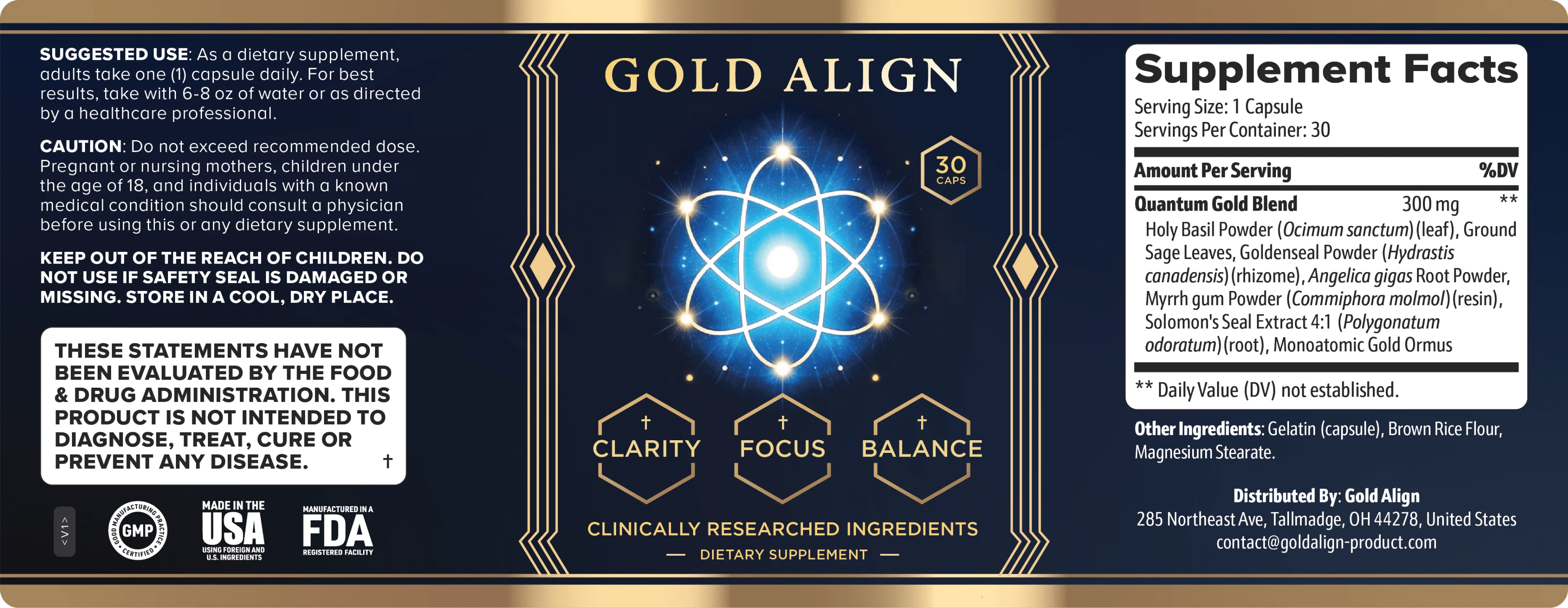 GoldAlign Product Label